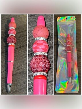 Pink beaded pen
